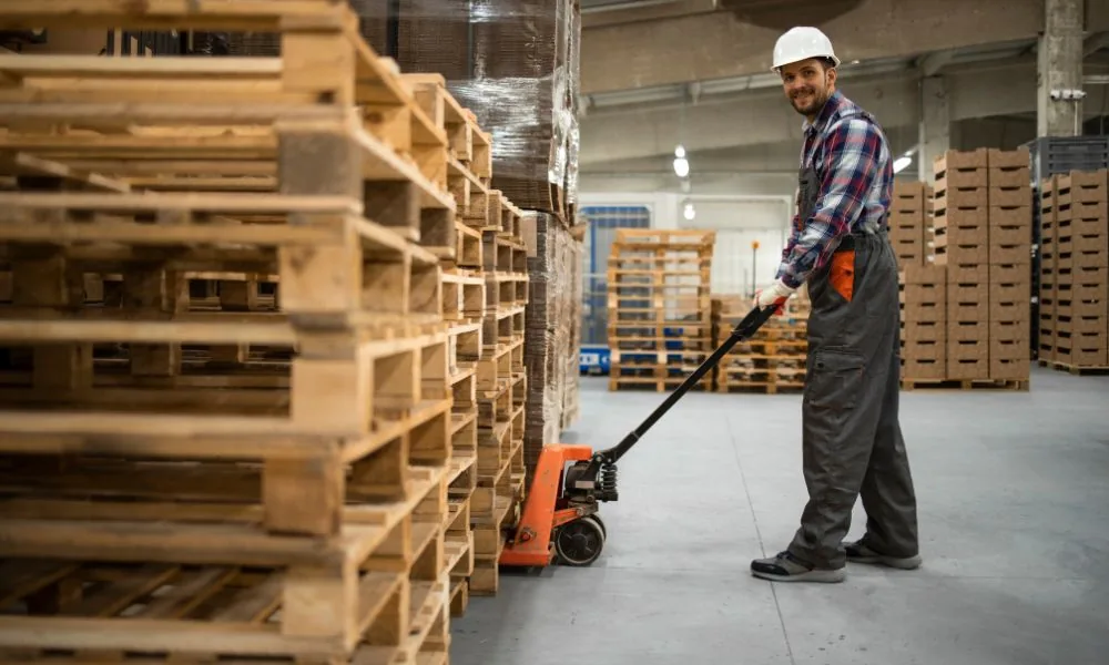 The U.S. Pallet & Crate production yard in Kingwood, TX