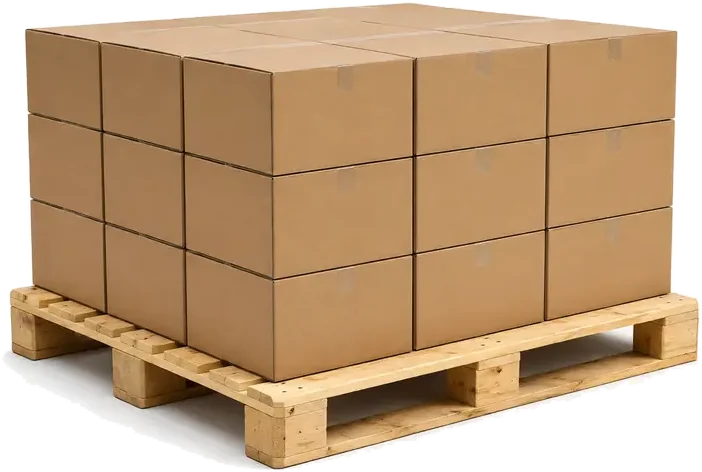 48x40 GMA Standard Pallet. A plain wood pallet 48x40 inches, supplied by U.S. Pallet & Crate in Houston, TX
