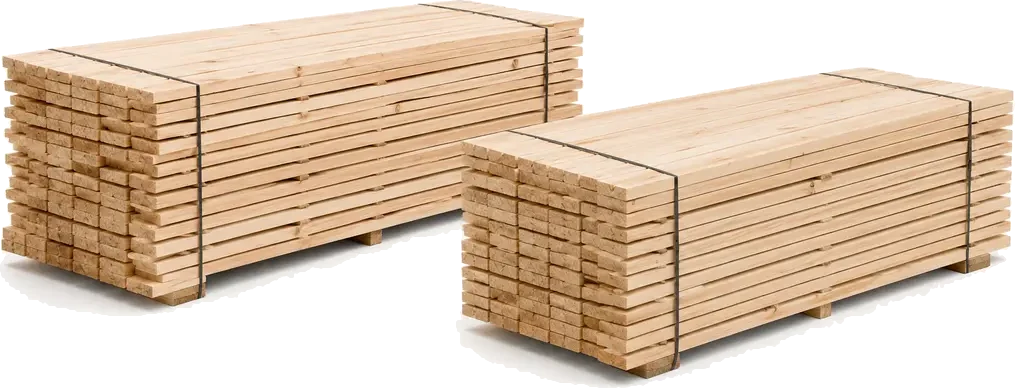 Stacks of pallet deck boards and repair boards, supplied by U.S. Pallet & Crate in Houston, TX